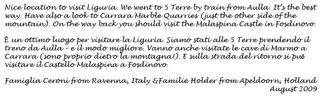 Guest Book Entry